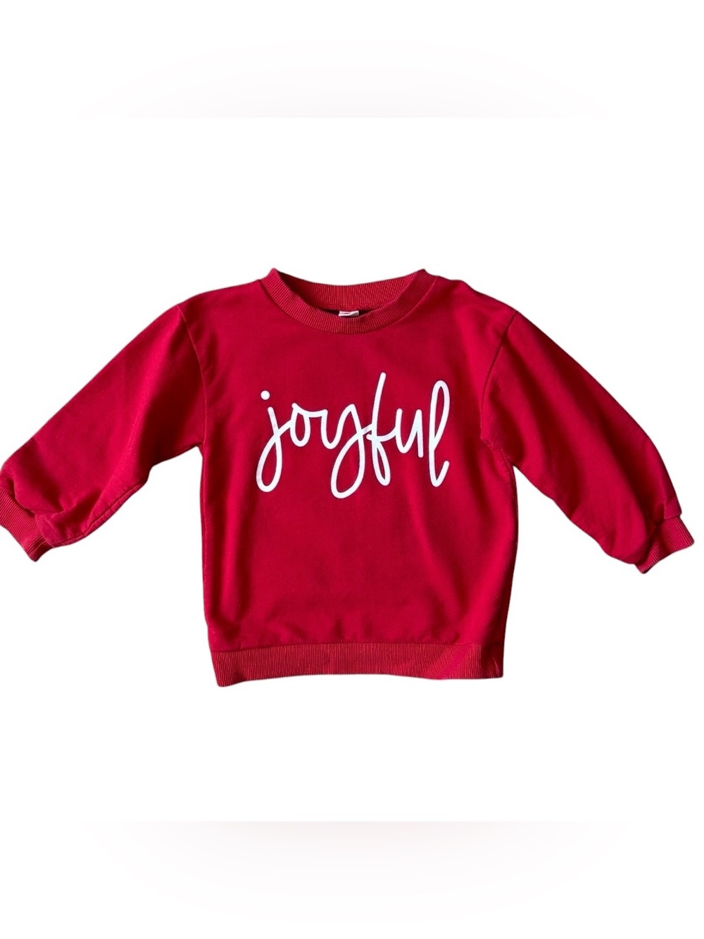 Joyful Christmas Holiday Red Sweatshirt Toddler Size 110 / 3-4T